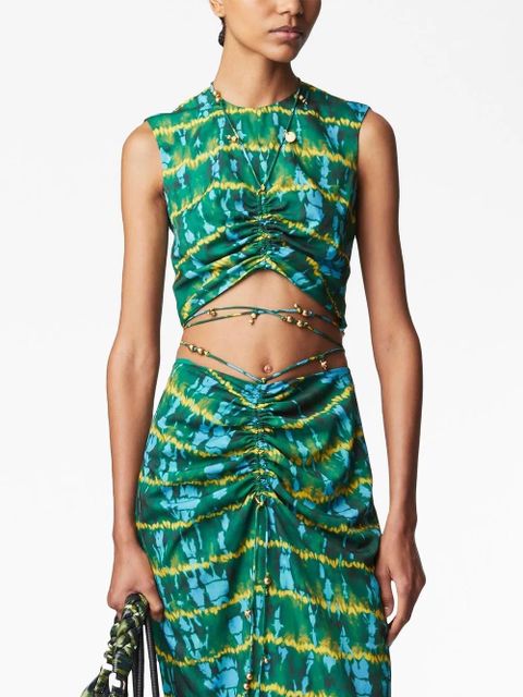 Altuzarra Ayana front-fastening top - Green