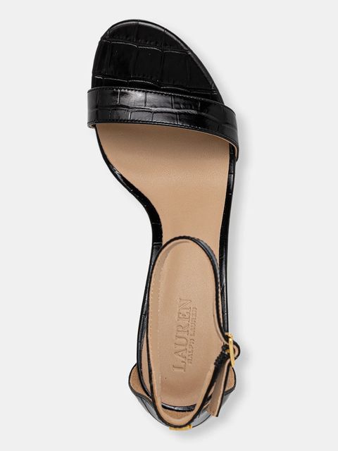 Lauren Ralph Lauren sandały skórzane Allie Mid kolor czarny 802P04399002