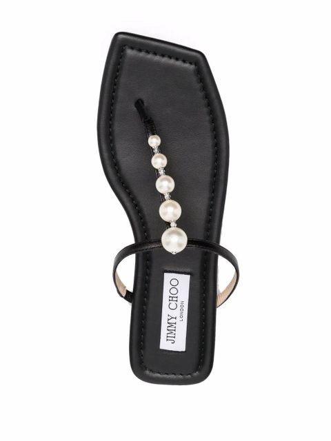 Jimmy Choo Alaina pearl-embellished sandals - Black
