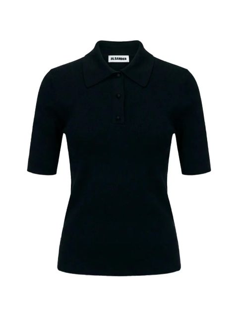Jil Sander buttoned polo top - Black - zdjęcie produktu nr 1