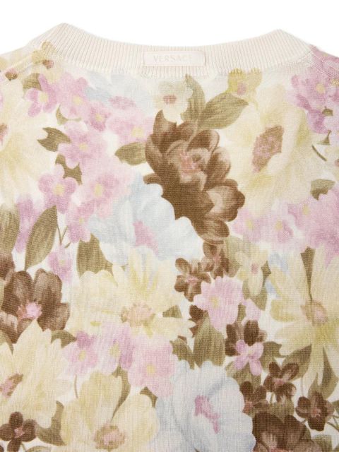 Versace printed silk knit cardigan - Neutrals