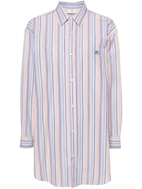 ETRO Pegaso-embroidered striped shirt - Blue - zdjęcie produktu nr 1