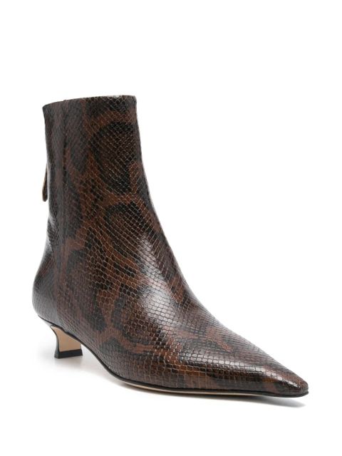 Aeyde 40mm snake-print boots - Brown