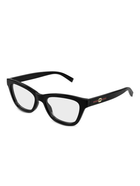 Gucci Eyewear cat-eye-frame logo glasses - Black