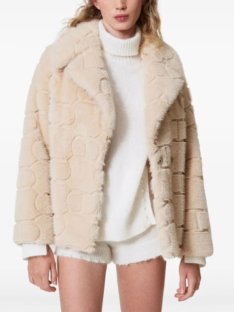 TWINSET faux-fur belted jacket - Neutrals - zdjęcie produktu nr 2