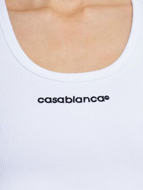 Casablanca logo tank top - White