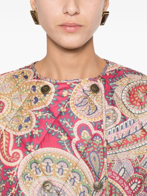 ETRO paisley quilted jacket - Red