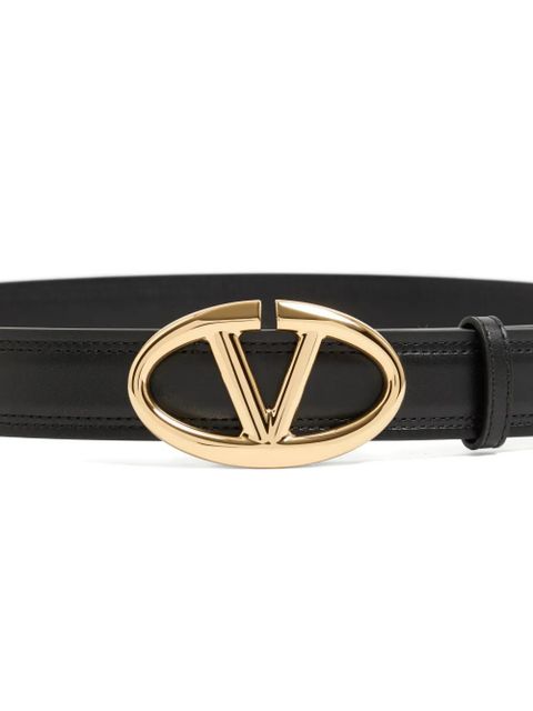 Valentino Garavani VLogo The Bold Edition belt in shiny calfskin 30 mm - Black - zdjęcie produktu nr 2