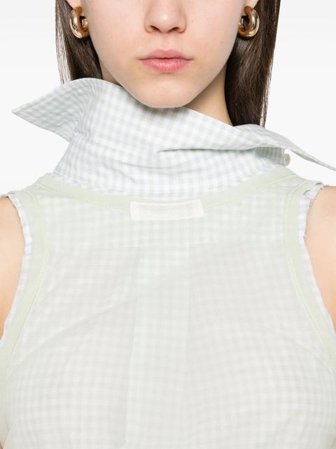 Maison Margiela check-pattern sleeveless shirt - Green