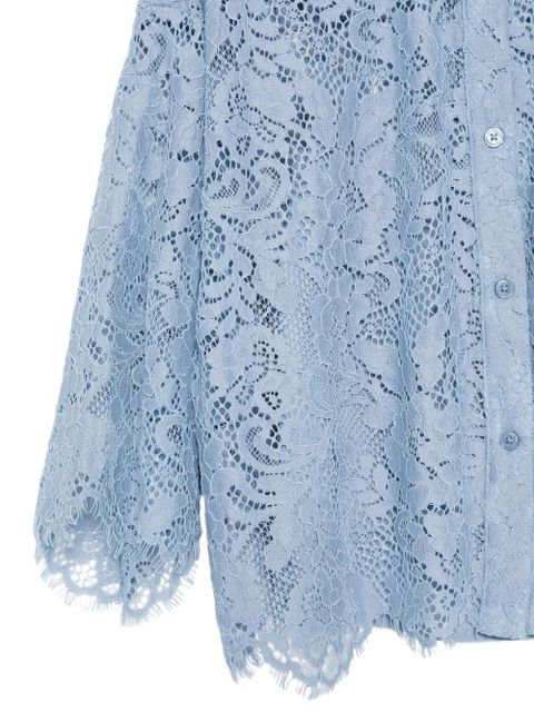 Michael Kors lace-overlay shirt - Blue