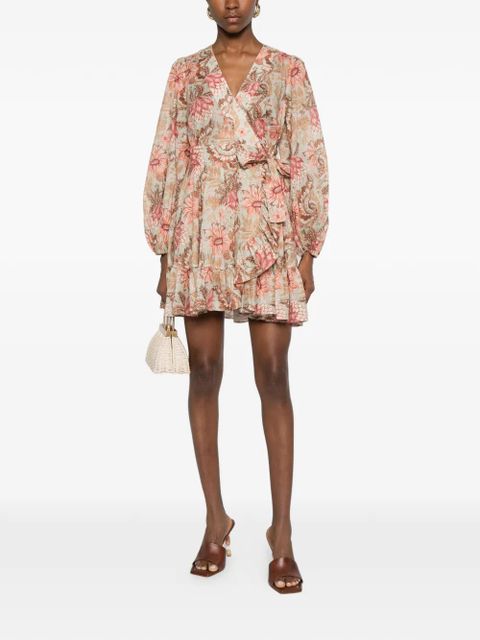 ZIMMERMANN floral ruffled mini dress - Green