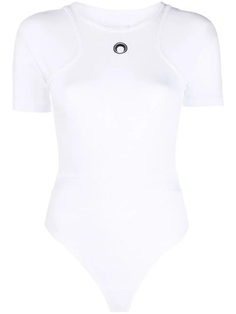 Marine Serre logo-print organic-cotton bodysuit - White - zdjęcie produktu nr 1