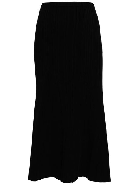 Self-Portrait ribbed-knit mermaid skirt - Black - zdjęcie produktu nr 1