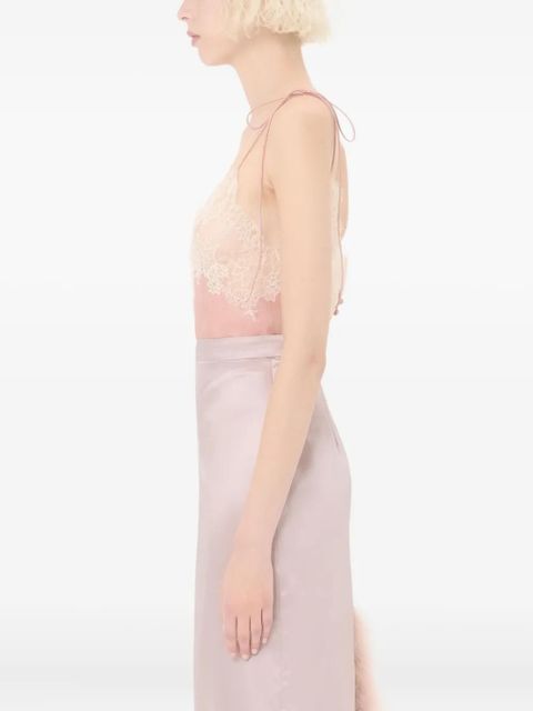 Valentino Garavani lace crepe de chine top - Pink