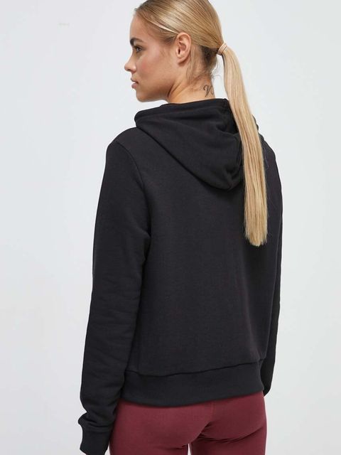 Reebok bluza damska kolor czarny z kapturem gładka - zdjęcie produktu nr 2