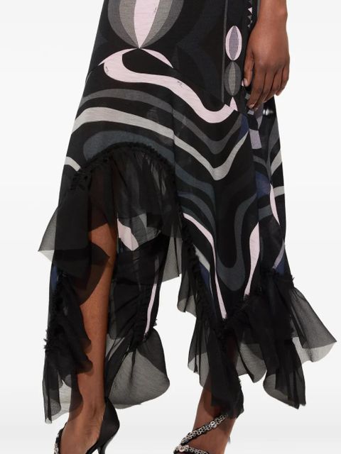 PUCCI iride-print V-neck dress - Black