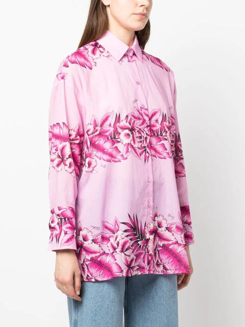 PINKO floral-print cotton shirt