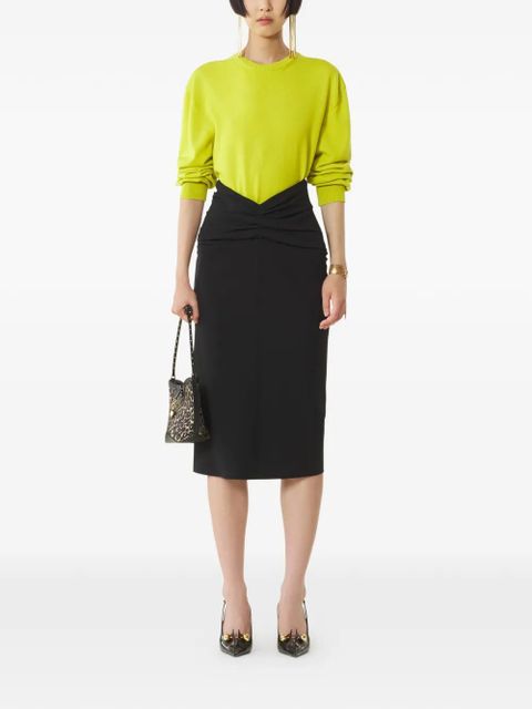 Lanvin twisted-detail midi skirt - Black - zdjęcie produktu nr 2