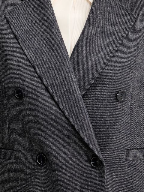 BOSS Orange marynarka z wełną kolor granatowy dwurzędowa wzorzysta 50547682