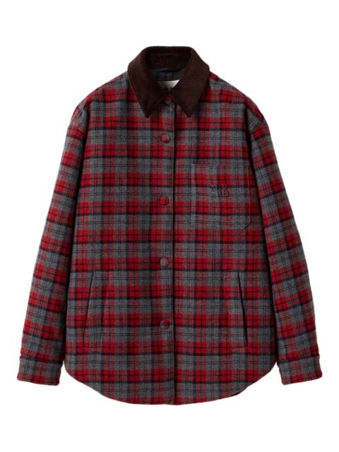 Miu Miu plaid-check down jacket - Red - zdjęcie produktu nr 1