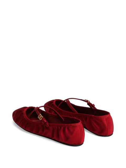 Dolce & Gabbana velvet ballerina shoes - Red
