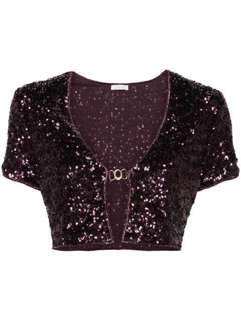 Oséree sequinned cropped cardigan - Purple - zdjęcie produktu nr 1