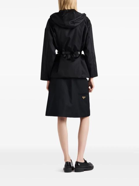 Prada logo-triangle skirt - Black