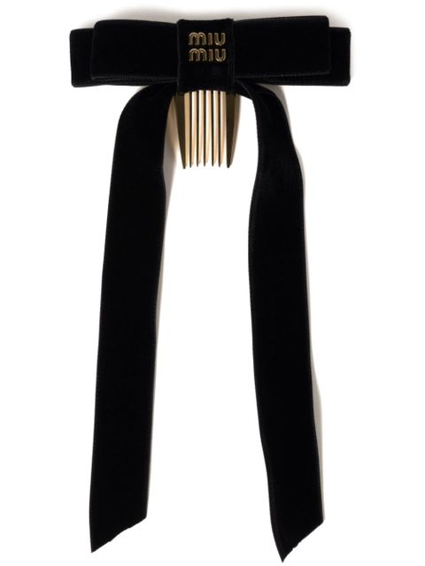 Miu Miu velvet hair clip - Black