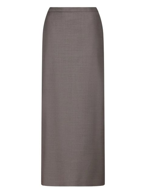 LouLou de Saison Cara elasticated waistband vent maxi skirt - Brown - zdjęcie produktu nr 1
