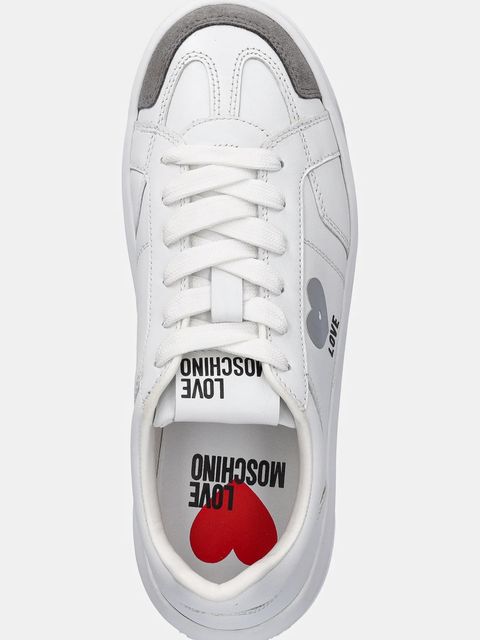Love Moschino sneakersy skórzane damskie kolor biały JA15205G1NIAJ10B - zdjęcie produktu nr 2