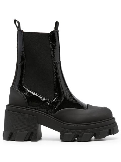 GANNI logo-embossed panelled Chelsea boots - Black - zdjęcie produktu nr 1