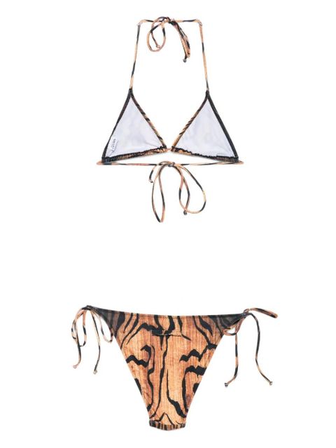 Jean Paul Gaultier tiger-print triangle bikini - Brown - zdjęcie produktu nr 2