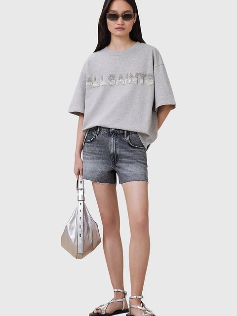 AllSaints t-shirt bawełniany AMELIE damski kolor szary W123JC