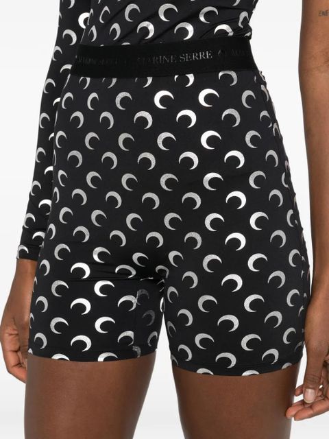 Marine Serre moon -printed shorts - Black