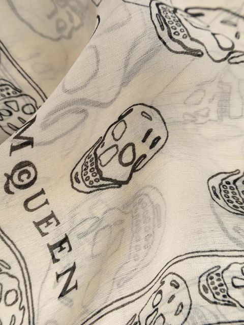 Alexander McQueen skull-print scarf - Neutrals