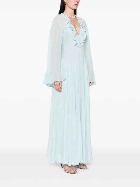 TWINSET ruffle-detailed maxi dress - Blue