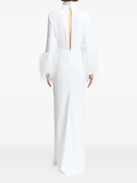 16Arlington Arios feather-trim gown - White