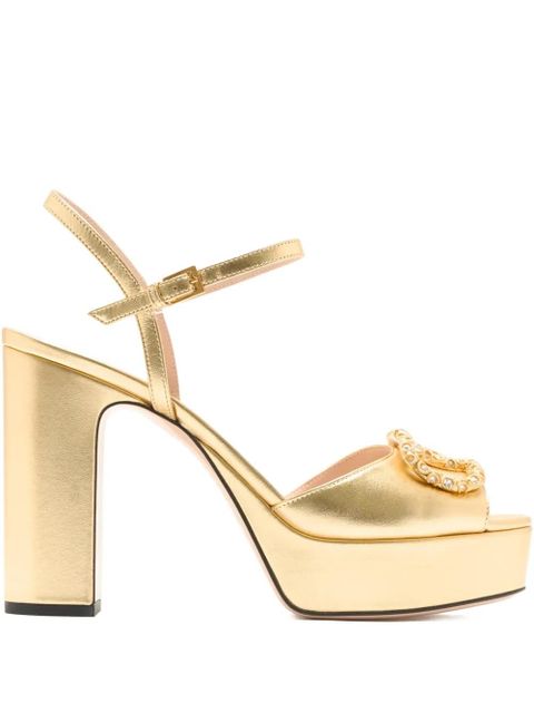 Valentino Garavani crystal-embellished platform sandals - Gold - zdjęcie produktu nr 1