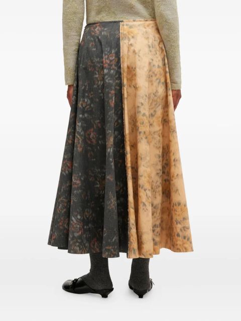 GANNI floral-print maxi skirt - Yellow