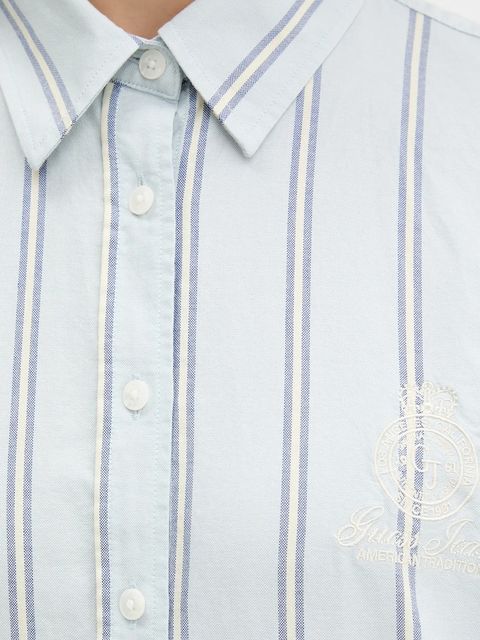 Guess Jeans koszula bawełniana damska kolor niebieski relaxed z kołnierzykiem klasycznym W5YH98 WHFL1 - zdjęcie produktu nr 2