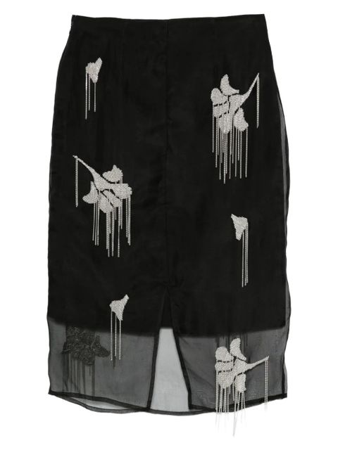 Róhe floral-embellished skirt - Black - zdjęcie produktu nr 2