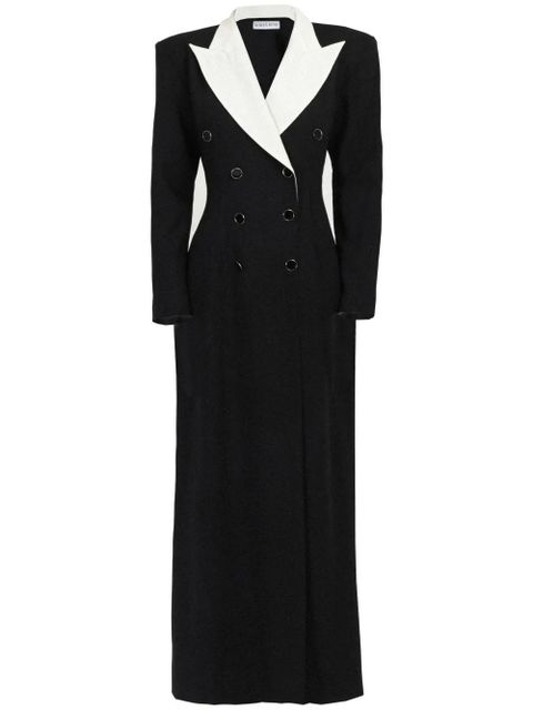 Rowen Rose contrasting-collar tuxedo maxi dress - Black - zdjęcie produktu nr 1