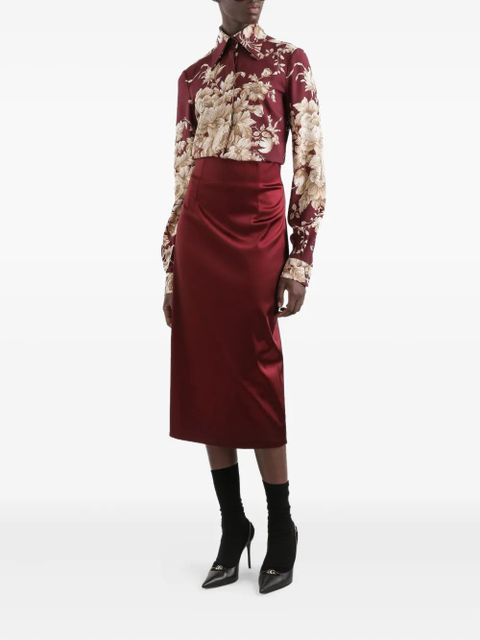 Dolce & Gabbana high-waist midi skirt - Red