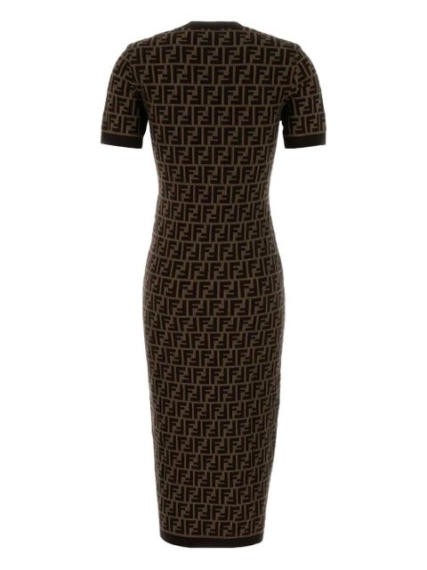 FENDI jacquard fitted mini dress - Brown - zdjęcie produktu nr 2