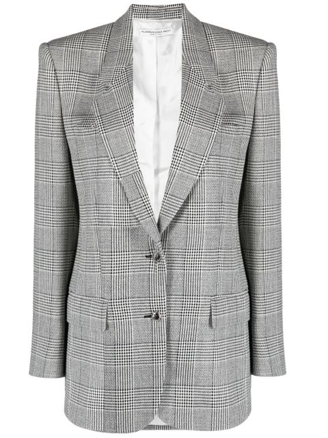 Alessandra Rich Prince of Wales check single-breasted blazer - Black - zdjęcie produktu nr 1