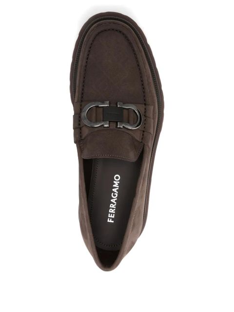Ferragamo Gancini-buckle loafers - Brown