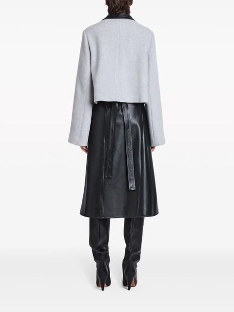 Proenza Schouler Bridget leather-collar cropped jacket - Grey