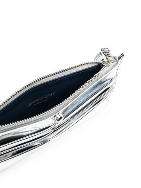 Alexander McQueen Skull metallic card-holder - Silver - zdjęcie produktu nr 2