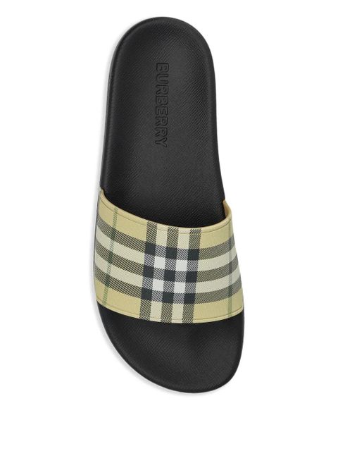 Burberry checked slides - Neutrals
