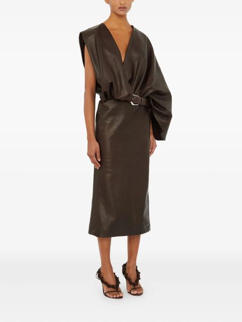 Christopher Esber swaddled belted leather midi dress - Brown - zdjęcie produktu nr 2